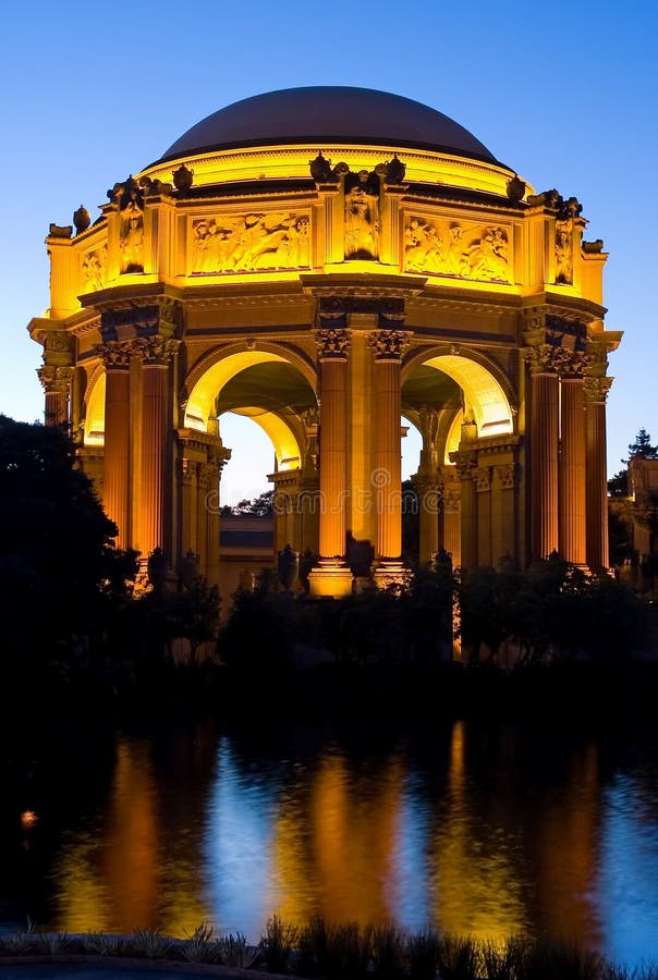 Palace of fine Arts in San Francisco at night. Palace of fine Arts in San Francisco at night