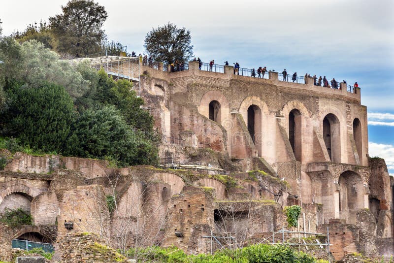Palantine kulle Roman Forum Rome Italy royaltyfria bilder