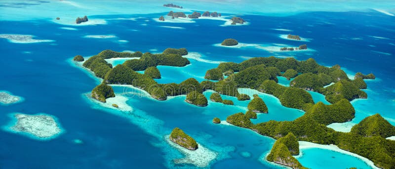 Palau islands from above stock photo Palau islands from above stock photo