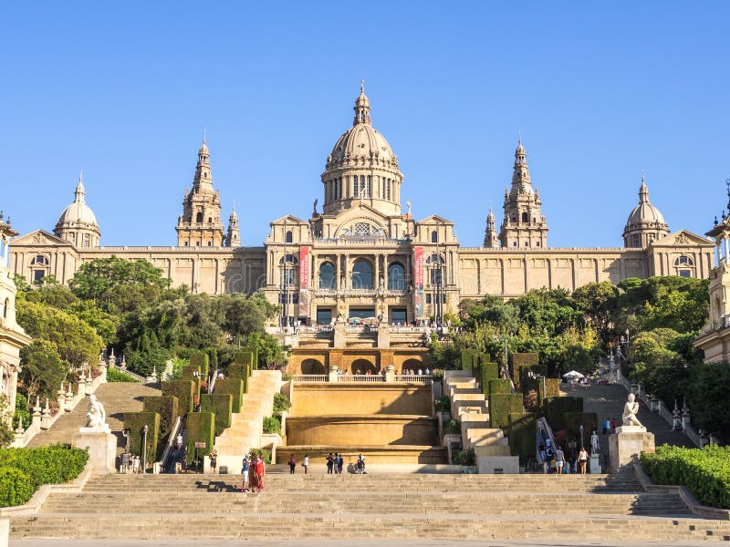 National Palace Palau Nacional, Barcelona, Spain Stock Photo - Image of ...