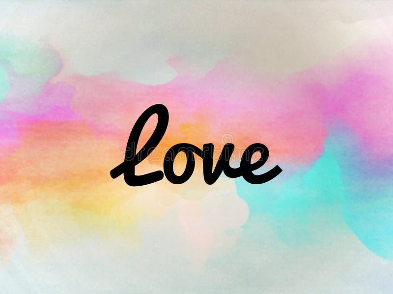 A palavra do amor em um fundo colorido ilustração stock A palavra do amor em um fundo colorido ilustração stock