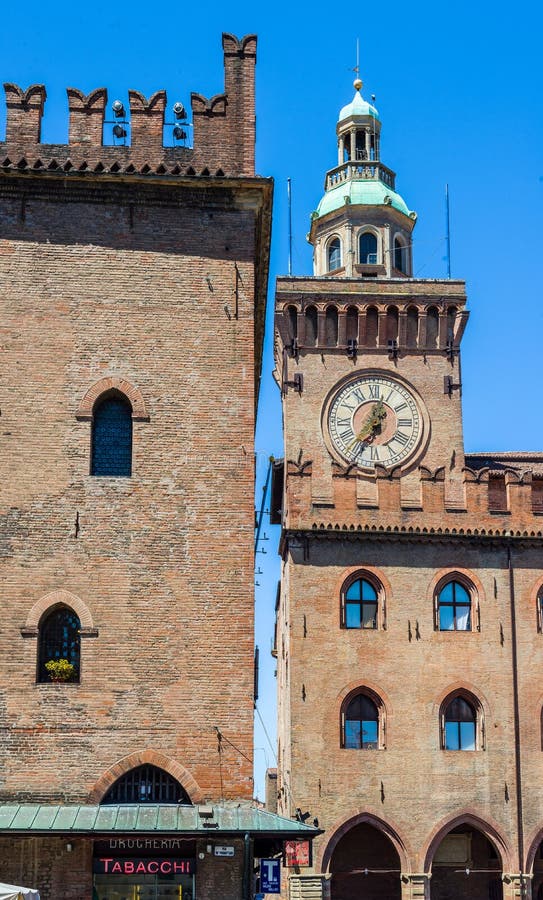 Palazzo Accursio в болонья, эмилия-Романье Италия стоковое изображение rf