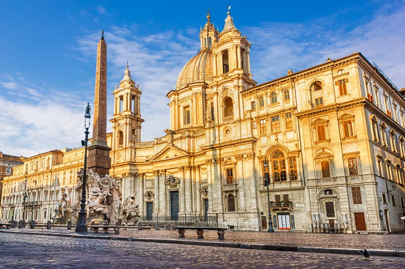 Church Sant Agnese In Piazza Navona Stock Photo - Image of monument ...