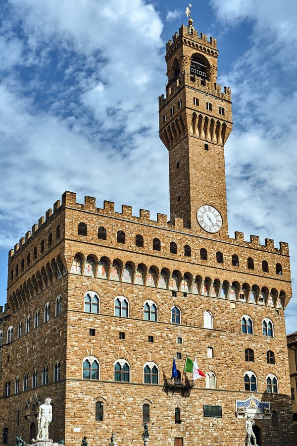 Palazzo Vecchio - Historical Town Hall with Tower Stock Image - Image ...