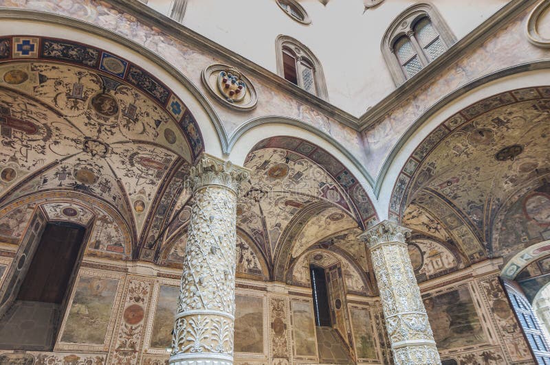 Palazzoen Vecchio, stadshuset av Florence, Italien. royaltyfria foton Palazzoen Vecchio, stadshuset av Florence, Italien. royaltyfria foton