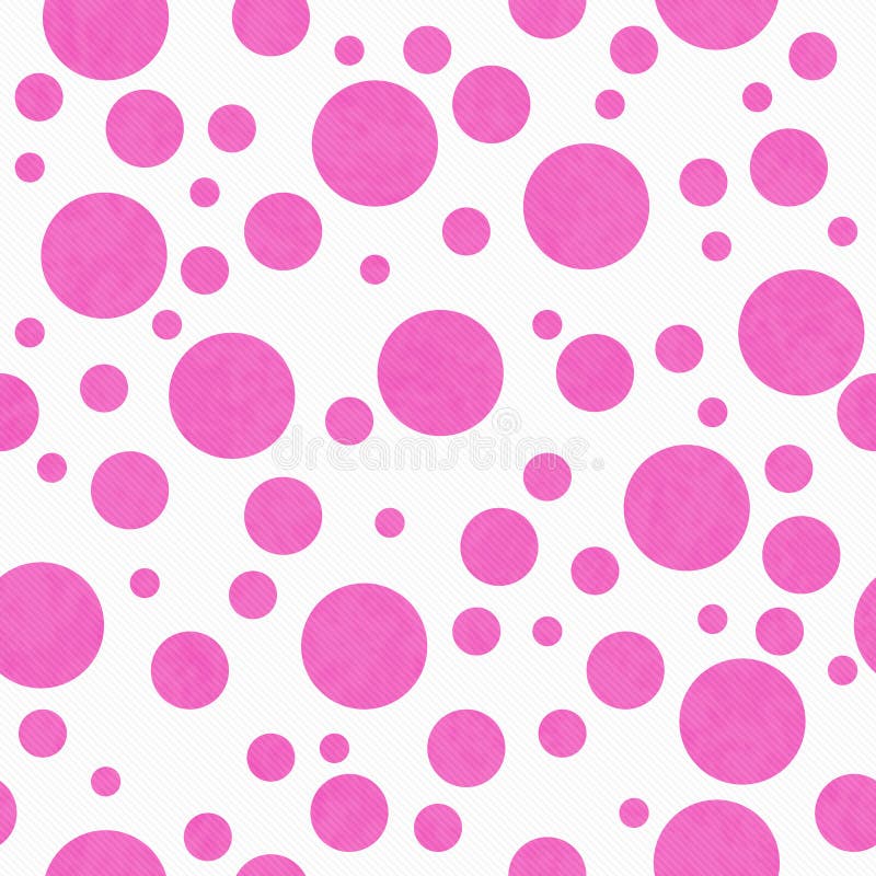 Pale Pink Polka Dots auf weißem strukturiertem Gewebe-Hintergrund stockbild