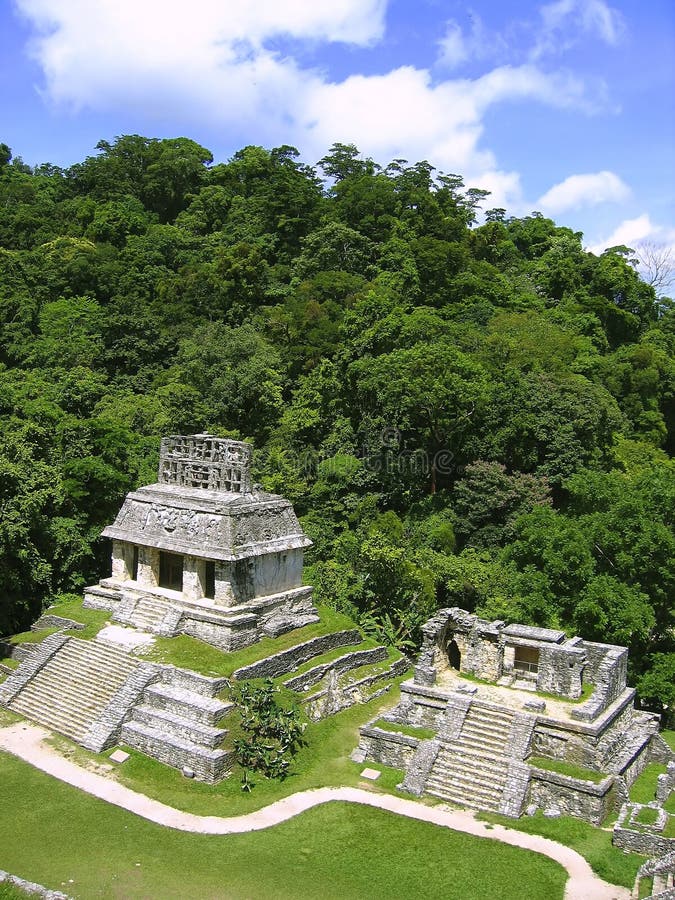 Palenque mayan ruins maya Chiapas Mexico stock photo