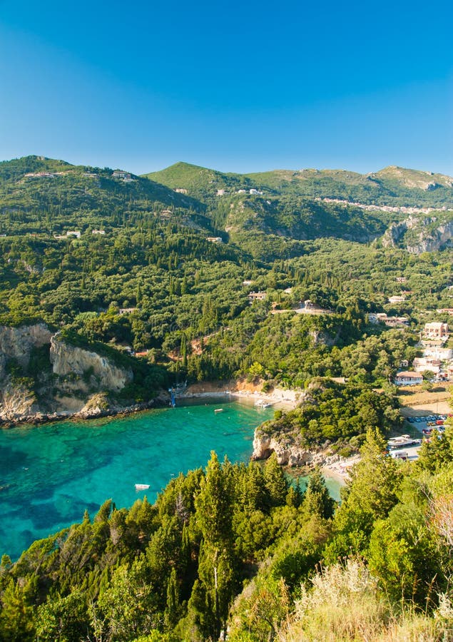 Paleokastritsa-Bucht, Korfu-Insel, Griechenland stockbilder Paleokastritsa-Bucht, Korfu-Insel, Griechenland stockbilder