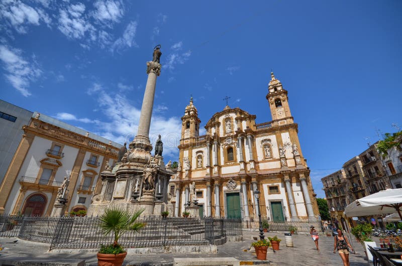Palermo, Italy, Sicily August 24 2015. The church of San domenico, one of the best examples of Sicilian baroque. Palermo, Italy, Sicily August 24 2015. The church of San domenico, one of the best examples of Sicilian baroque.