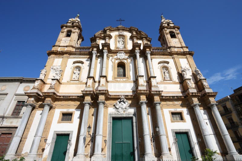 Palermo, Sicily island in Italy. Famous church of Saint Dominic (Chiesa di San Domenico).