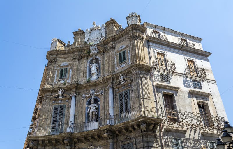 Palermo Sicily Historic Buildings. Old Architecture Stock Image Image