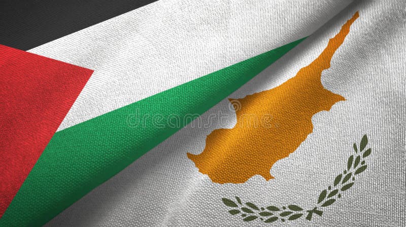 Palestina y chipre dos banderas textil textil textil textil textil textil textil textura