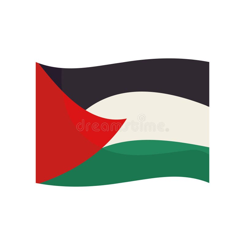 Palestine flag in the morning sun Royalty Free Vector Image