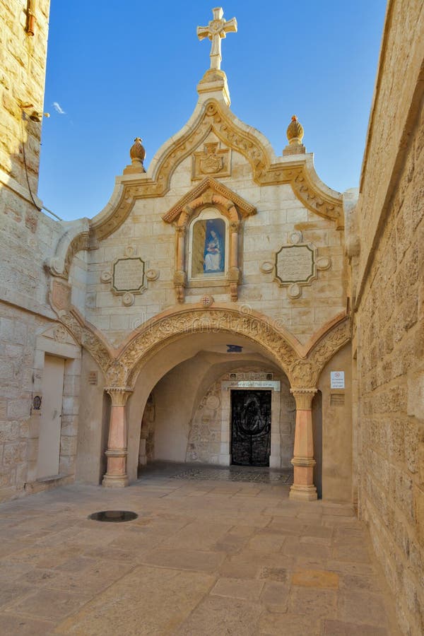 Franciscan chapel built over biblical milk grotto, Bethlehem royalty free stock image