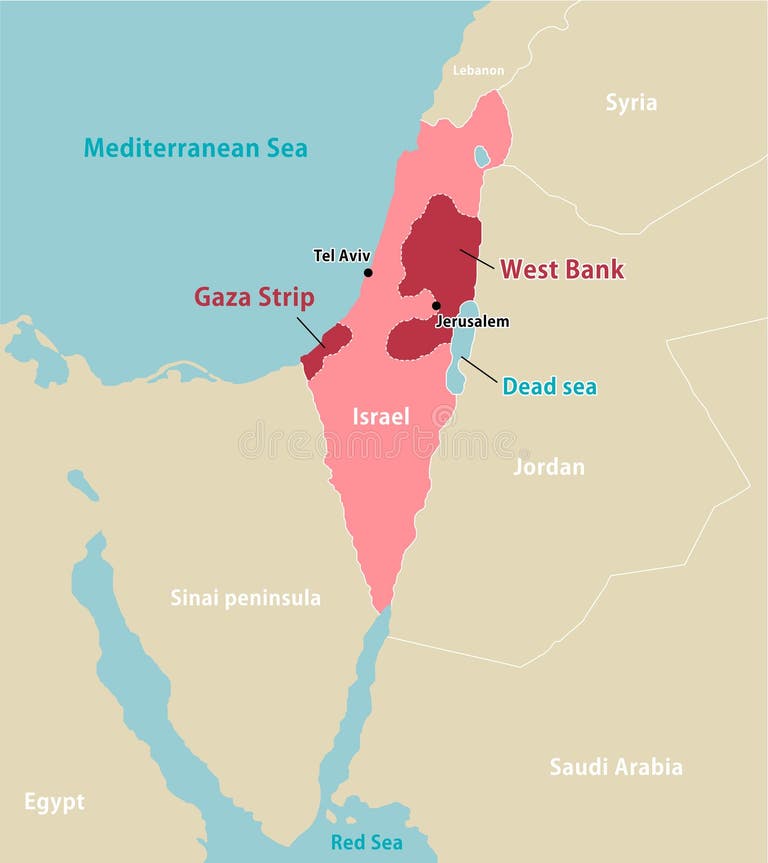 Gaza Strip Palestine Geography Map Stock Illustrations – 279 Gaza Strip