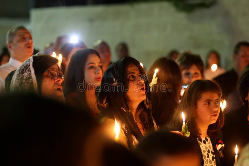 Palestinian Christians at the St. Porphyrius Church in Gaza.