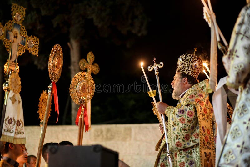 Palestinian Christians at the St. Porphyrius Church in Gaza.