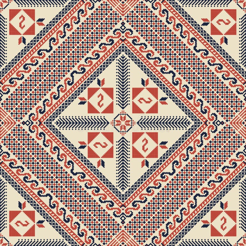 Palestinian Embroidery Pattern Stock Vector