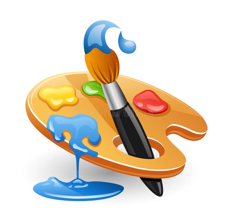 Paleta E Pincel Ilustracao Do Vetor Ilustracao De Pincel 20670049