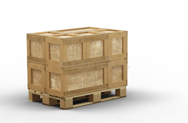 Vista Superior De Um Pequeno Número De Caixas De Transporte De Madeira  Abertas De Diferentes Dimensões Ilustração Stock - Ilustração de carga,  madeira: 172677036