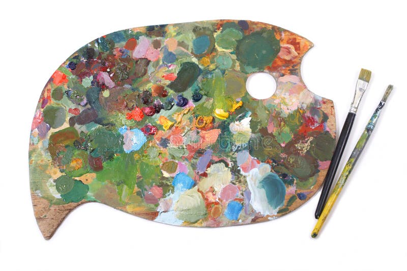 Palette de peinture photo stock. Image du artistique, accessoires 3316538