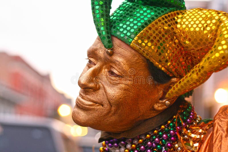 Palhaço do jester do carnaval em Nova Orleães foto de stock Palhaço do jester do carnaval em Nova Orleães foto de stock