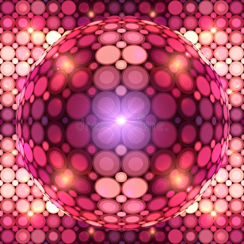 Palla brillante rossa della discoteca di vettore illustrazione vettoriale Palla brillante rossa della discoteca di vettore illustrazione vettoriale
