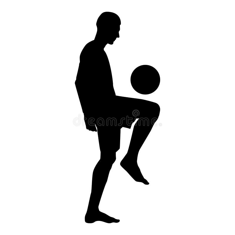 Palla da giocoliere del calciatore con il suo ginocchio o materie la palla sulla sua illustrazione di colore del nero dell'icona royalty illustrazione gratis Palla da giocoliere del calciatore con il suo ginocchio o materie la palla sulla sua illustrazione di colore del nero dell'icona royalty illustrazione gratis