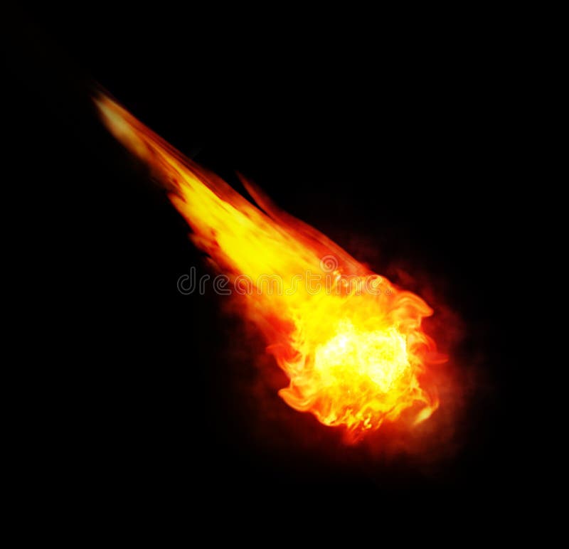 Palla di fuoco (bolide) su fondo nero fotografie stock Palla di fuoco (bolide) su fondo nero fotografie stock