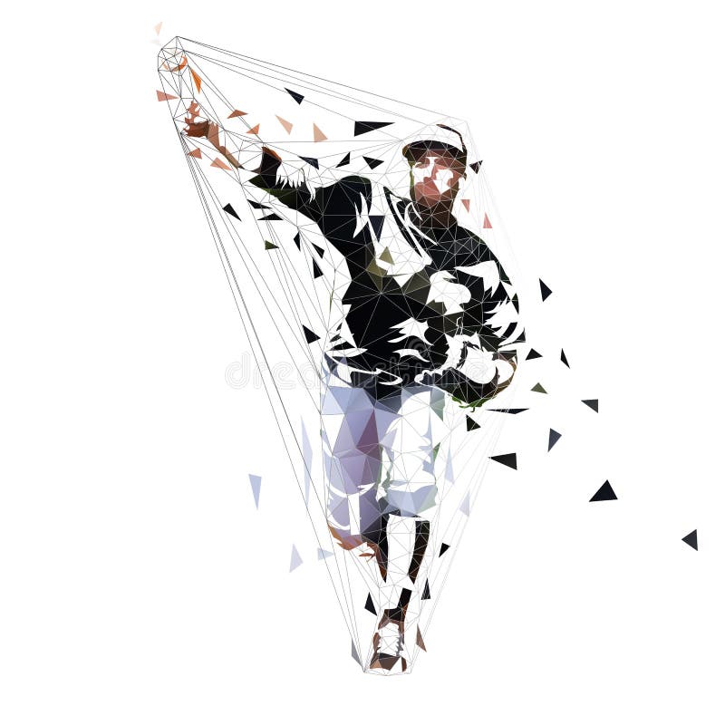 Palla di lancio del lanciatore di baseball, illustrazione geometrica di vettore Poli atleta basso dello sport di squadra illustrazione vettoriale Palla di lancio del lanciatore di baseball, illustrazione geometrica di vettore Poli atleta basso dello sport di squadra illustrazione vettoriale