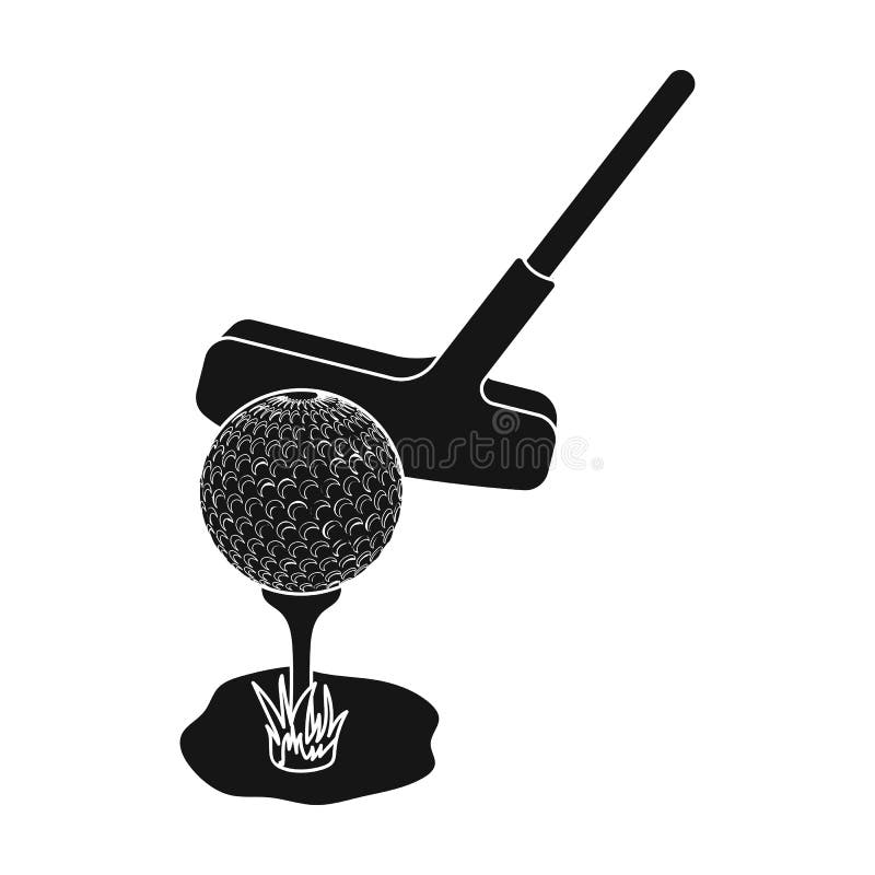 Palla e putter per golf Singola icona del club di golf nel web nero dell'illustrazione delle azione di simbolo di vettore di stil illustrazione vettoriale Palla e putter per golf Singola icona del club di golf nel web nero dell'illustrazione delle azione di simbolo di vettore di stil illustrazione vettoriale