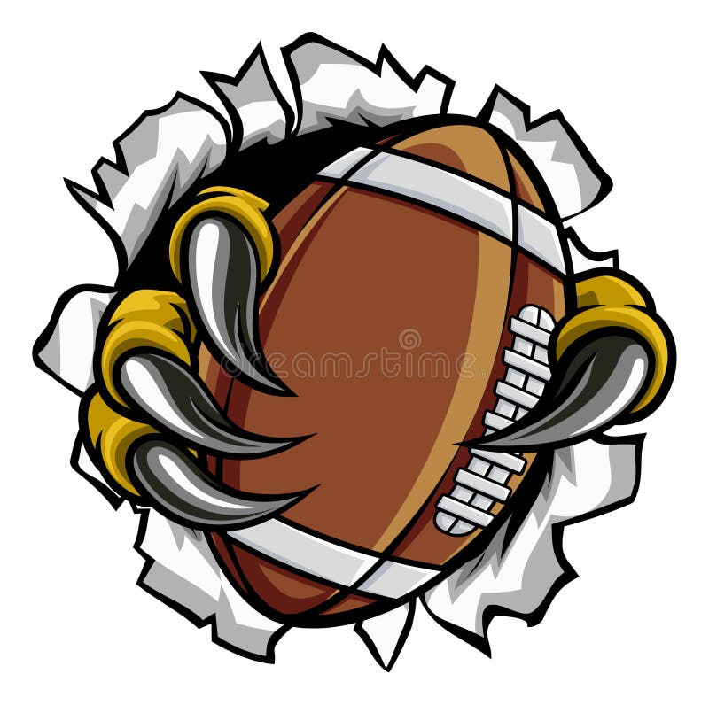Palla Eagle Claw Talons Tearing Background di calcio royalty illustrazione gratis Palla Eagle Claw Talons Tearing Background di calcio royalty illustrazione gratis