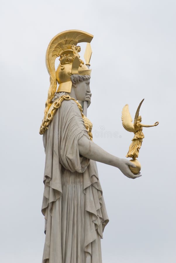 Warrior Goddess Athena Statue Stock Photo Image of warrior, bird