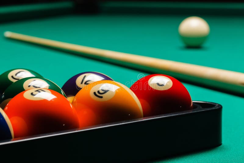Billiard balls in a pool table. Billiard balls in a pool table.