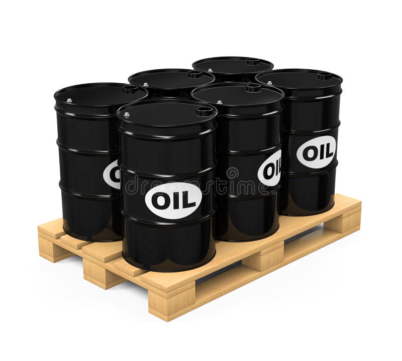 Pallet of Oil Drums stock illustration. Illustration of gallon 51658294