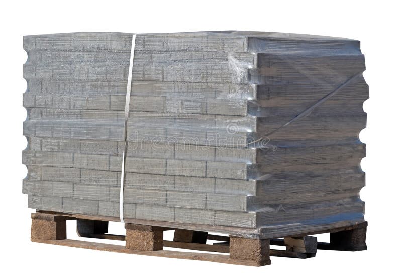 Pallet with a Stack of Concrete Curbstone Stock Photo - Image of pallet