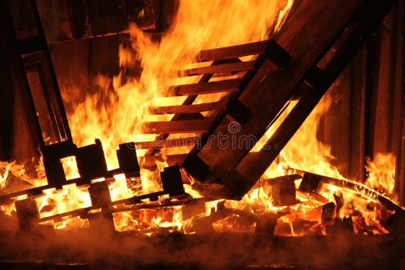 Burning Pallets stock photo. Image of black, smoke, burning 6893492