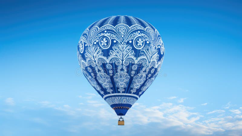 Pallone aerostatico aggraziato blu immagine stock libera da diritti