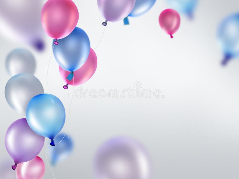Palloncini rosa, blu e viola royalty illustrazione gratis