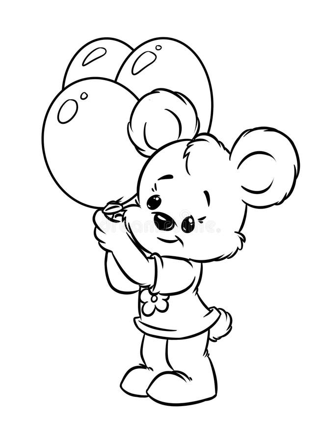 Palloni felici del bambino dell'orso royalty illustrazione gratis