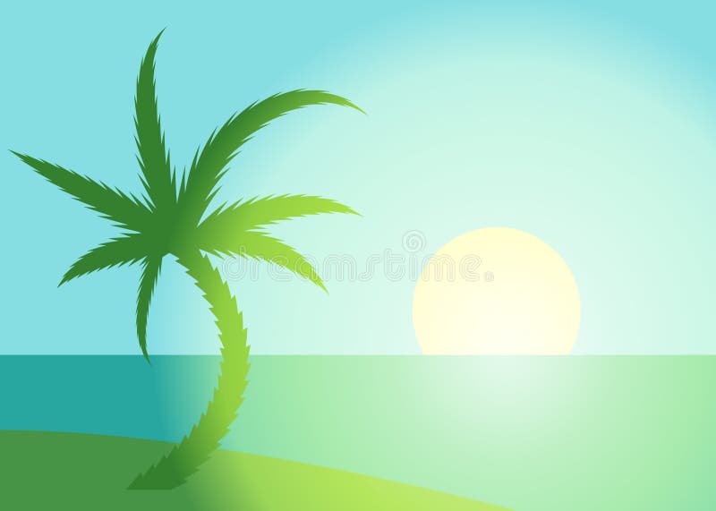 Palm beach scene stock illustration. Illustration of palm - 28600605