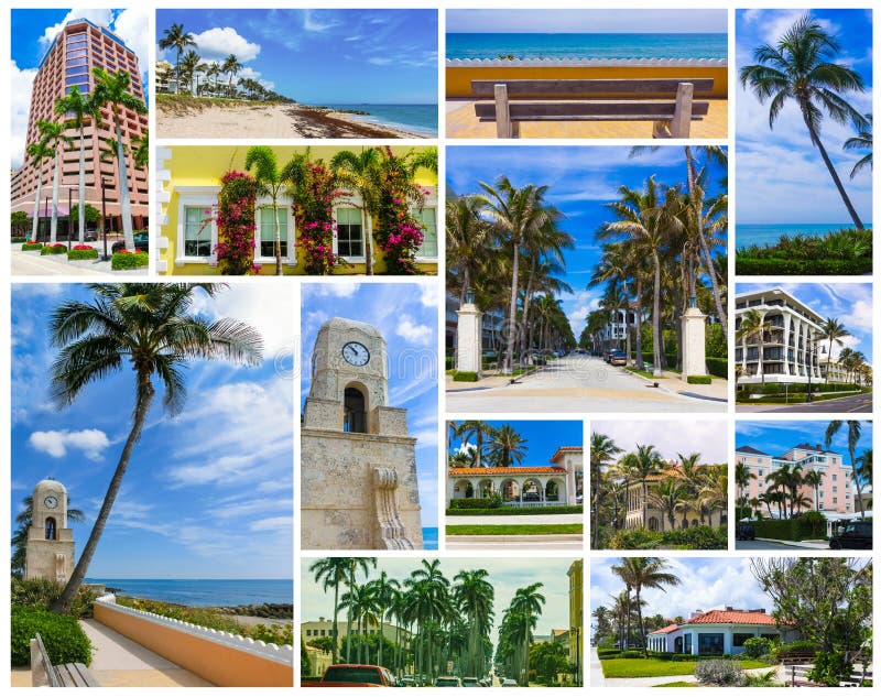 Palm Beach, Флорида, башня с часами США на стоимости Ave стоковая фотография Palm Beach, Флорида, башня с часами США на стоимости Ave стоковая фотография