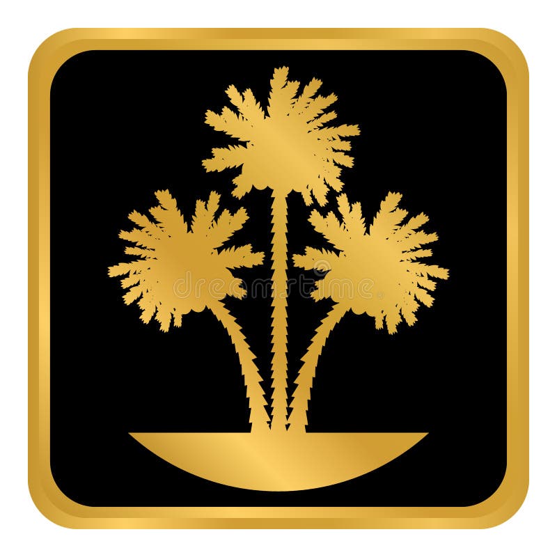 Palm button on white. vector illustration