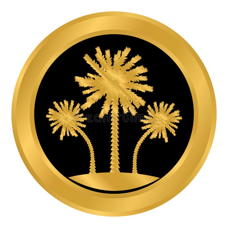 Palm button on white. stock illustration