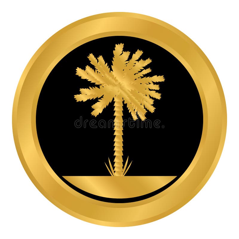 Palm button on white. vector illustration