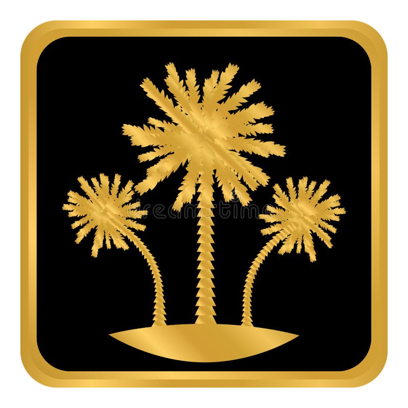 Palm button on white. royalty free illustration