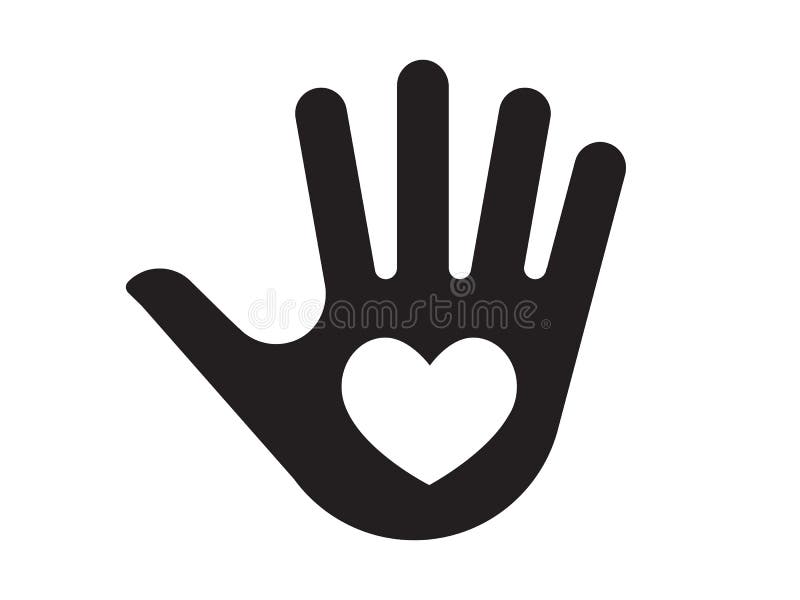 Palm hand with heart icon