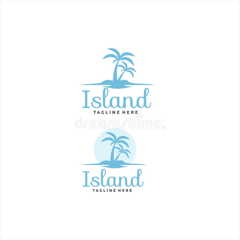 Palm Island Logo Ispirazione illustrazione di stock