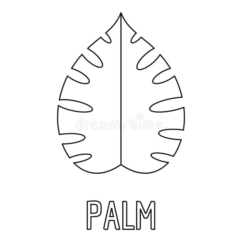 Palm Leaf Icon, Outline Style. Stock Vector - Illustration of plant
