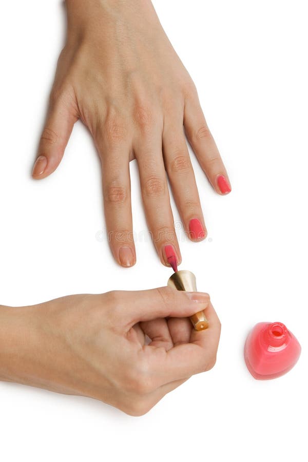 Palm with nail varnish stock photo. Image of varnish 14240682